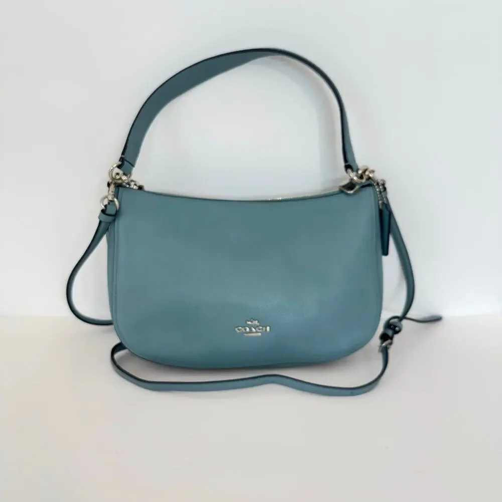 Coach Chelsea Crossbody Shoulder Bag Leather Marine Light Blue 56819 NWT - Picture 3 of 15